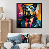 Suit up bear portrait - Bear Canvas Wall Art