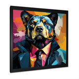 Suit up bear portrait - Bear Canvas Wall Art