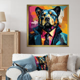 Suit up bear portrait - Bear Canvas Wall Art