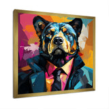 Suit up bear portrait - Bear Canvas Wall Art