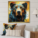 Blue and yellow bear portrait - Bear Wall Decor