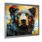 Blue and yellow bear portrait - Bear Wall Decor