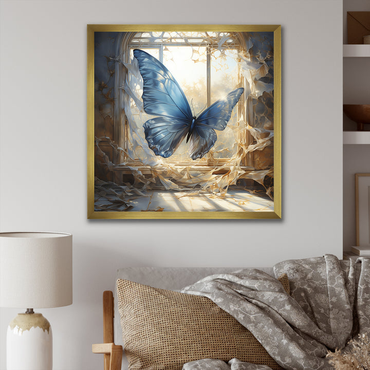 Cottage blue Butterfly escape - Butterfly Wall Art Prints