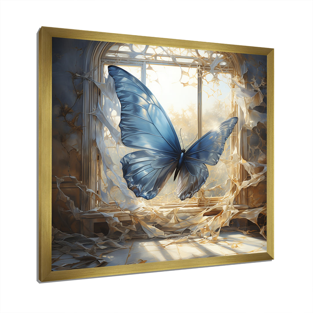 Cottage blue Butterfly escape - Butterfly Wall Art Prints
