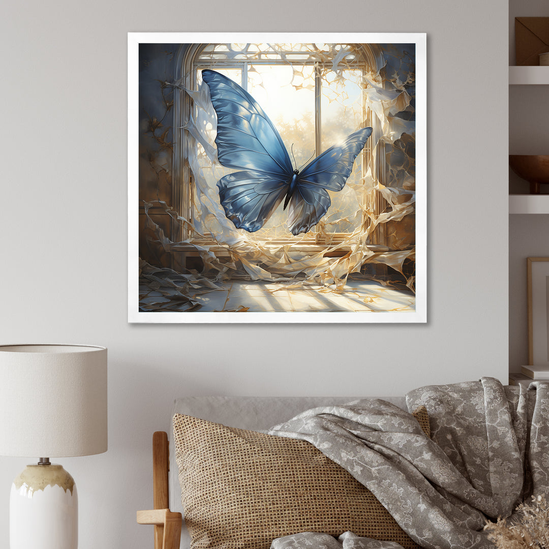Cottage blue Butterfly escape - Butterfly Wall Art Prints