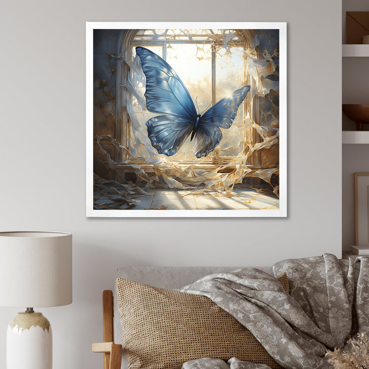 Cottage blue Butterfly escape - Butterfly Wall Art Prints