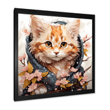 Adorable Cat in springtime flowers - Cat Home Decor Art