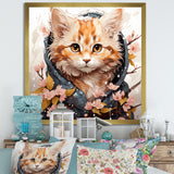 Adorable Cat in springtime flowers - Cat Home Decor Art