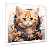 Adorable Cat in springtime flowers - Cat Home Decor Art