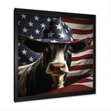 Patriotic Cow in USA - Cow Living Room Wall Art