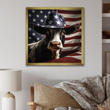 Patriotic Cow in USA - Cow Living Room Wall Art