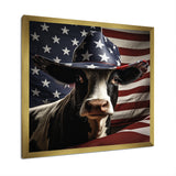 Patriotic Cow in USA - Cow Living Room Wall Art