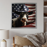 Patriotic Cow in USA - Cow Living Room Wall Art
