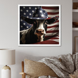 Patriotic Cow in USA - Cow Living Room Wall Art