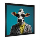 Sunglass suited cow fashion - Cow Canvas Wall Art