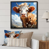 Cow portrait in a flower meadow - Cow Wall Art Prints