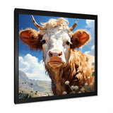 Cow portrait in a flower meadow - Cow Wall Art Prints