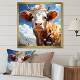 Cow portrait in a flower meadow - Cow Wall Art Prints