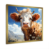 Cow portrait in a flower meadow - Cow Wall Art Prints