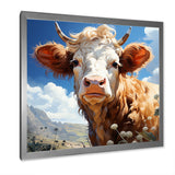 Cow portrait in a flower meadow - Cow Wall Art Prints
