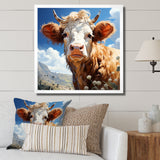 Cow portrait in a flower meadow - Cow Wall Art Prints