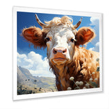 Cow portrait in a flower meadow - Cow Wall Art Prints