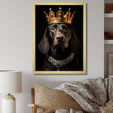 Crowned Royal Dachshund dog king - Dog Canvas Wall Art