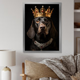 Crowned Royal Dachshund dog king - Dog Canvas Wall Art