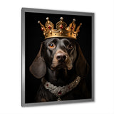 Crowned Royal Dachshund dog king - Dog Canvas Wall Art