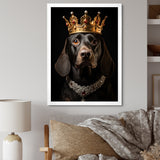 Crowned Royal Dachshund dog king - Dog Canvas Wall Art