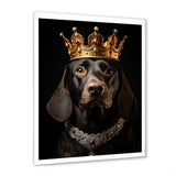 Crowned Royal Dachshund dog king - Dog Canvas Wall Art