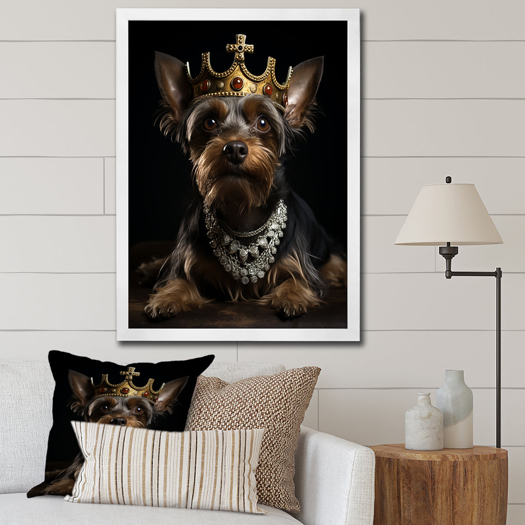 Crowned Royal Yorkshire Dog King - Dog Wall Decor