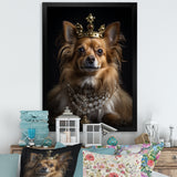 Crowned Royal bloodhound Pomeranian Dog - Yellow Dog Wall Art