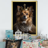 Crowned Royal bloodhound Pomeranian Dog - Yellow Dog Wall Art