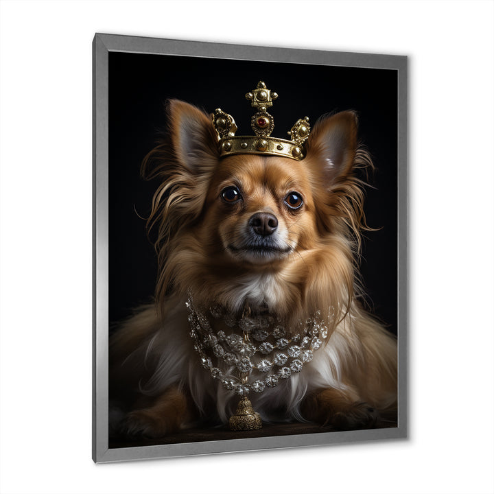 Crowned Royal bloodhound Pomeranian Dog - Yellow Dog Wall Art