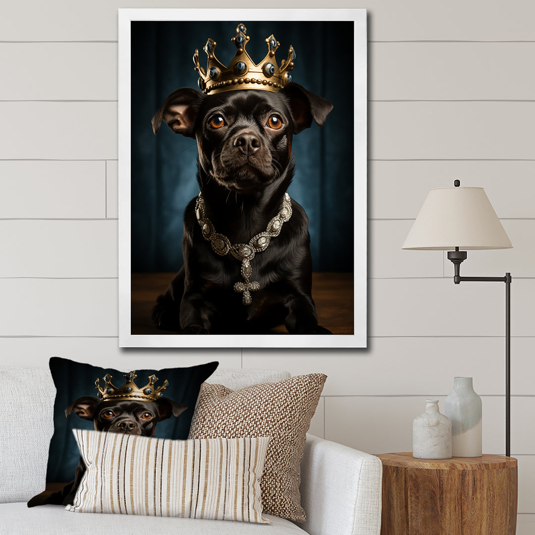 Crowned Royal Boston Terror - Black Dog Wall Art