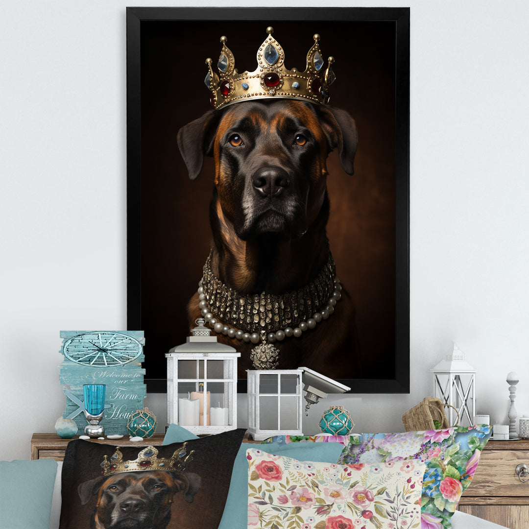 Crowned Royal mountain Dog - Dog Framed Canvas Art