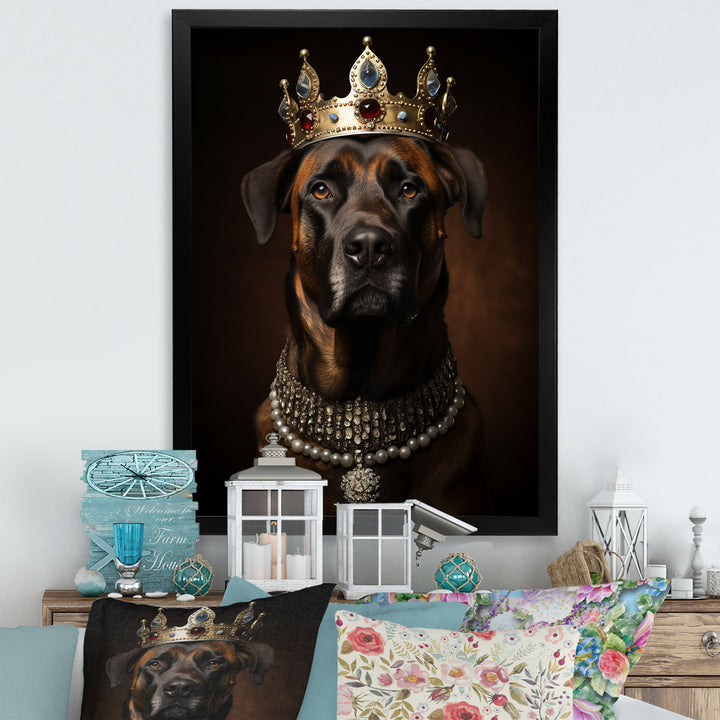 Crowned Royal mountain Dog - Dog Framed Canvas Art