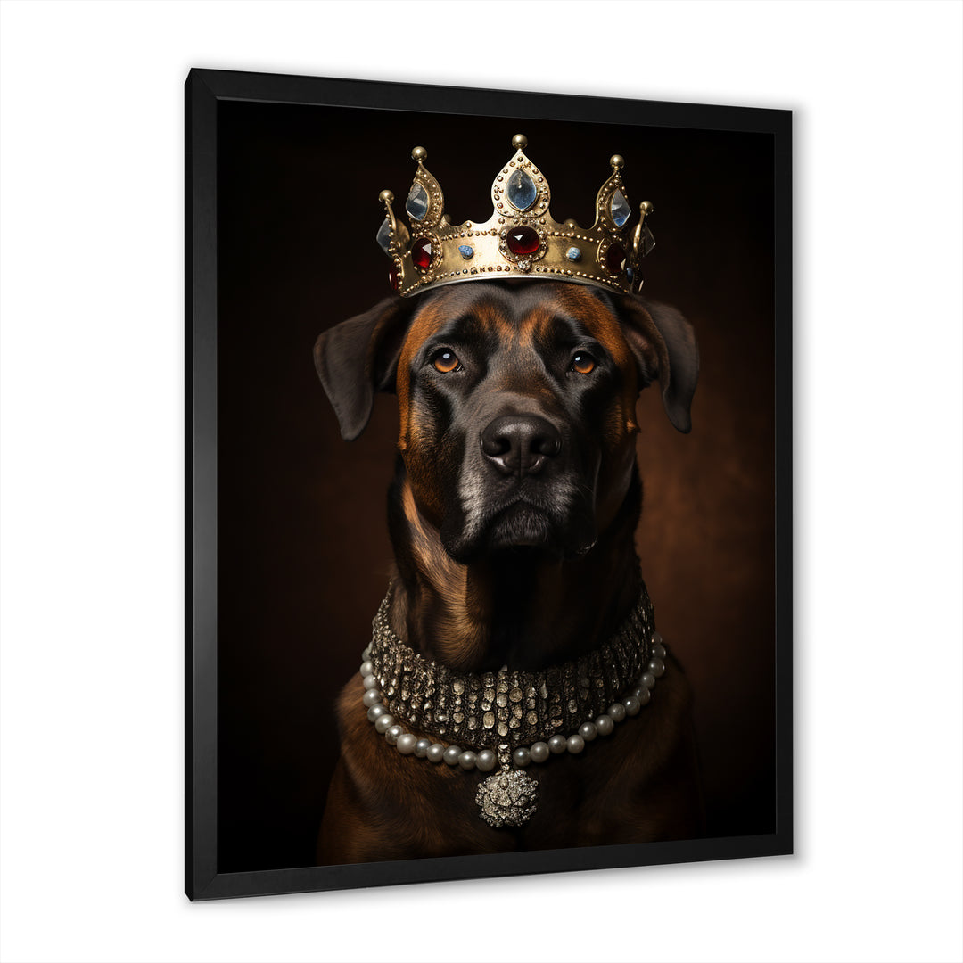 Crowned Royal mountain Dog - Dog Framed Canvas Art