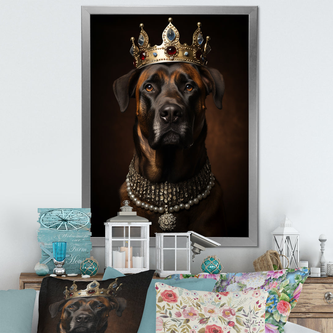 Crowned Royal mountain Dog - Dog Framed Canvas Art