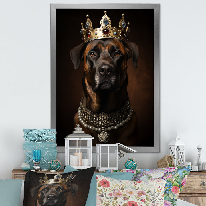 Crowned Royal mountain Dog - Dog Framed Canvas Art