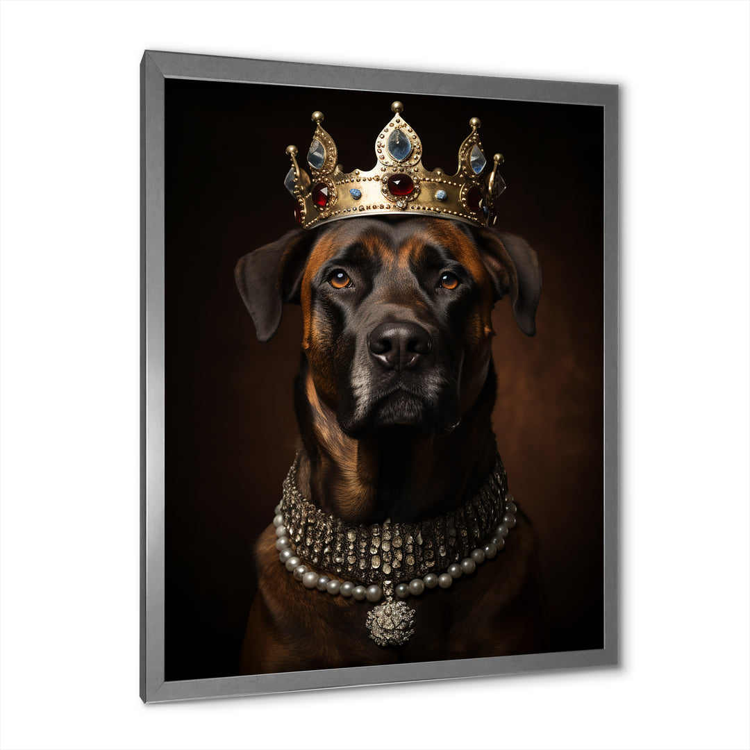 Crowned Royal mountain Dog - Dog Framed Canvas Art