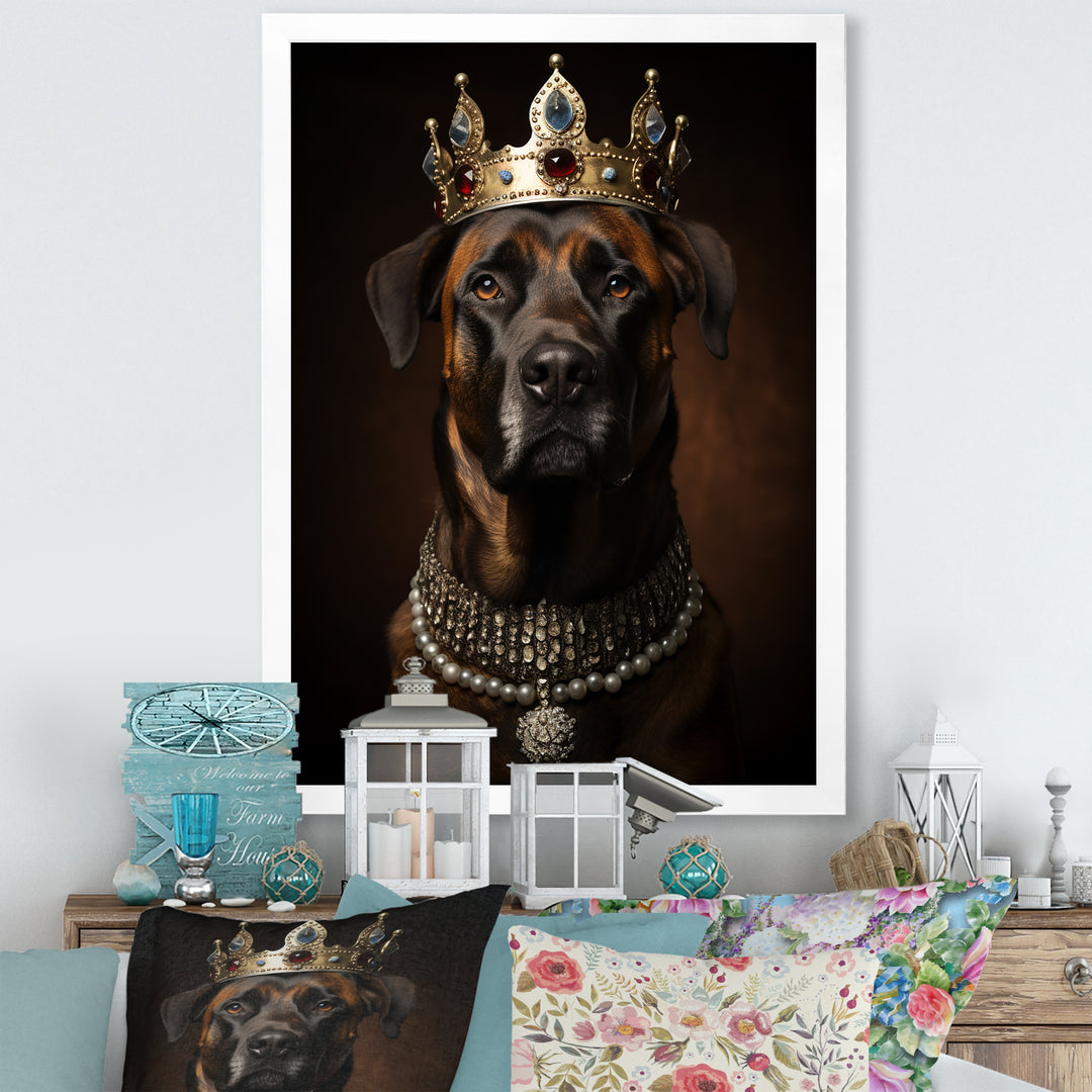 Crowned Royal mountain Dog - Dog Framed Canvas Art