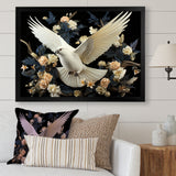 Springtime floral dove - Dove Canvas Wall Art