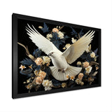 Springtime floral dove - Dove Canvas Wall Art