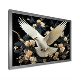 Springtime floral dove - Dove Canvas Wall Art