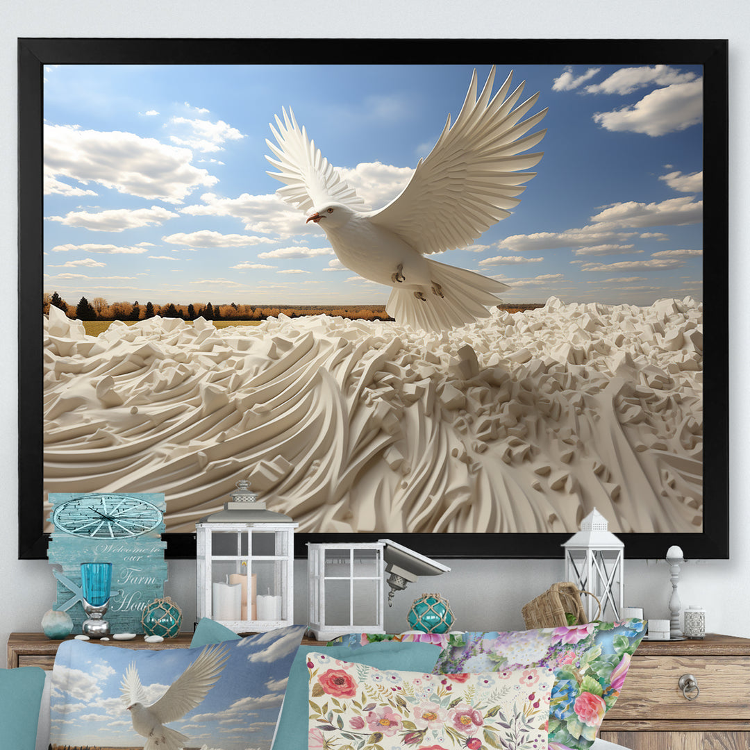 Take off white Dove harmony - Dove Canvas Wall Art