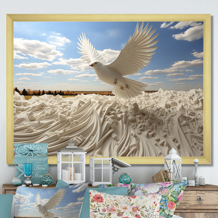 Take off white Dove harmony - Dove Canvas Wall Art