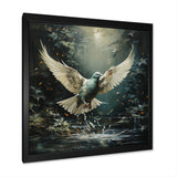 Green and white Dove take off harmony - Dove Wall Decor