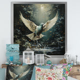 Green and white Dove take off harmony - Dove Wall Decor